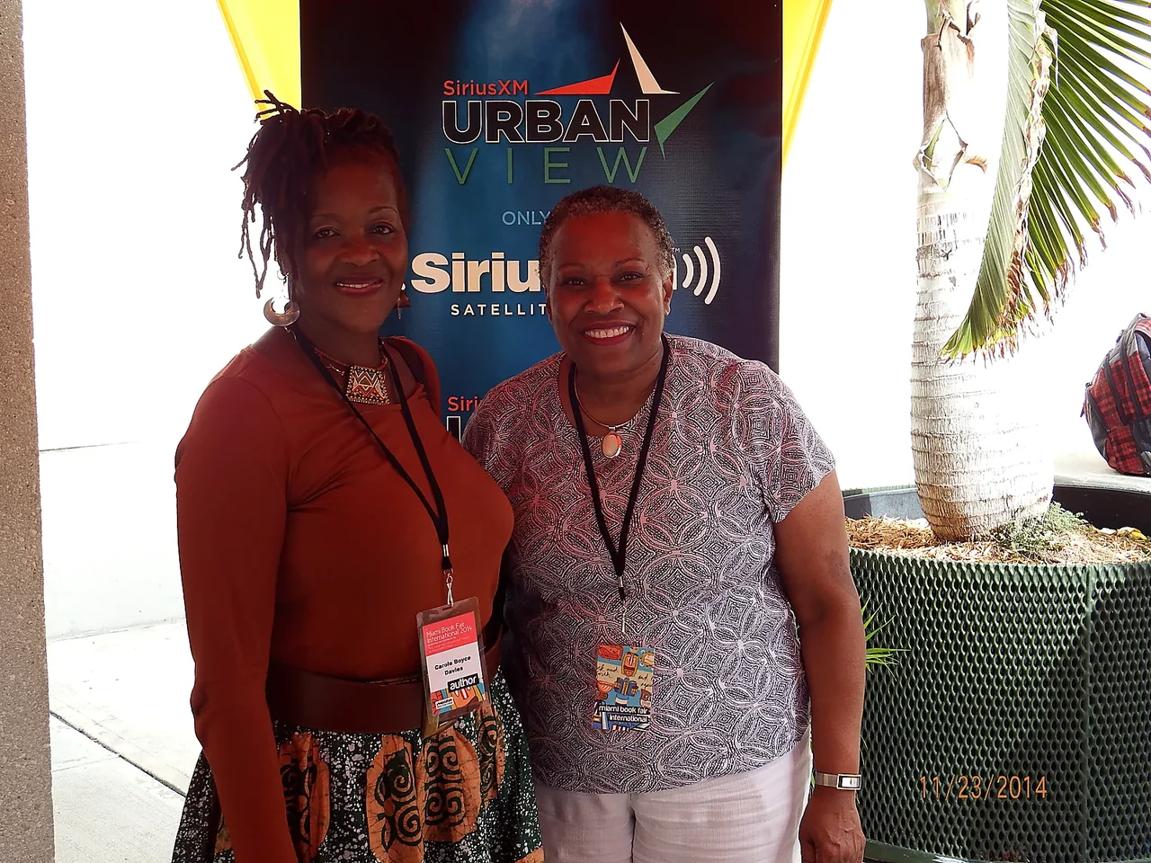 Maggie Linton with author Carole Boyce Davies at the Miami Book Fair