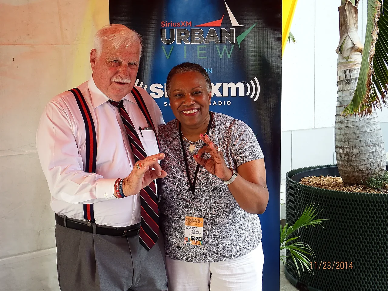 Maggie Linton with football coach Howard Schnellenberger